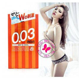 Siêu Đặc Biệt Với Bao Cao Su chống dị ứng Jex Invi 0.03 Hot & Cool - Nồng Ấm Ở Nam và The Mát Ở Nữ