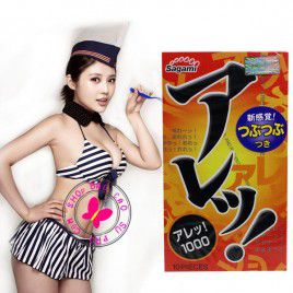 Yêu trọn vẹn như ý với Bao cao su Sagami Are Are siêu mỏng, gân gai cọ xát cùng lằn thắt chống tuột bao.
