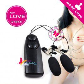Trứng rung đôi massage ngực, vùng kín với 12 tần số rung - có kẹp ti giúp nàng thư giãn ngực