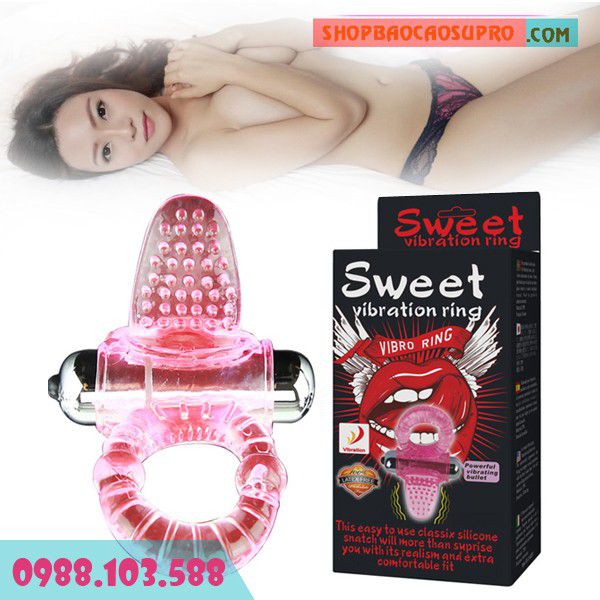 Sex toy Vòng Rung Mát Xa 10 Chế Độ Kết Hợp Lưỡi Liếm Âm Đạo Baile Sweet 