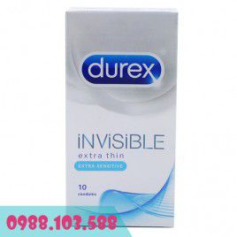 Bao Cao Su Durex Invisible Extra Thin - Siêu Mỏng (Chỉ Bán Kèm Theo Sản Phẩm Khác)