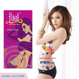 Bao cao su Feel Ultrathin – Siêu mỏng – Thiết kế ôm khít – Hương dâu quyến rũ