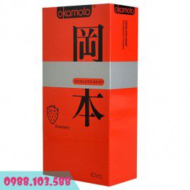 Bao Cao Su Okamoto Skinless Skin Strawberry - Siêu Mỏng, Hương Dâu Quyến Rũ