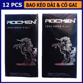 Bao Cao Su Rocmen Long Shock 4 in 1 - Gân gai - Yêu lâu hơn