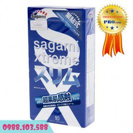Siêu mỏng kích thích với Bao cao su Sagami Xtreme Fell Fit, thiết kế 3D gân nổi răng cưa