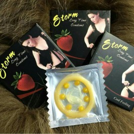 Bao cao su bi Storm - 7 bi lớn bao quanh đầu - Strawberry Hộp 10 Chiếc