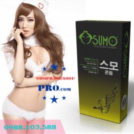 Hộp Lớn Bao Cao Su Sumo 3 in 1 - Siêu Mỏng - Gai Dọc Thân Bao - Chống Xuất Tinh Sớm